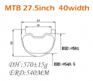 Pro DH Mtb27.5inch 40width carbon rim clincher /tubeless  wholesale