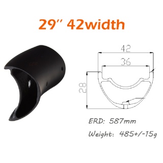 CBR  42mm Width Carbon Fiber 29+ PLUS Mountain Bike Clincher Rim [Tubeless Compatible]