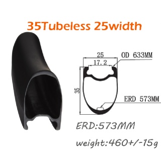 CBR U shape Road Bike 35mm Depth 25wdith 700C Carbon Rim clincher [Tubeless Compatible]